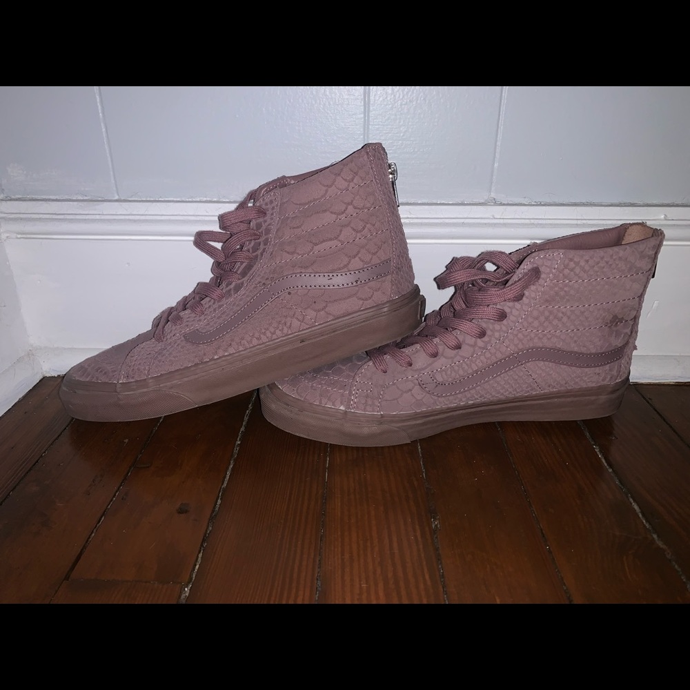 Vans Snake skin mauve high top mens 8.5 womens 10 casual skate college relax